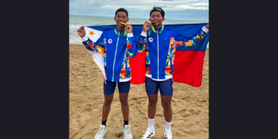 Philippine rowers proudly display their medals following a successful campaign in Pattaya.