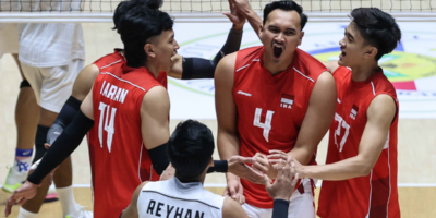 Indonesia players during the SEA V Cup in Candon City. [AVC photo]