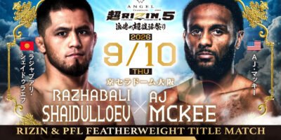 AJ McKee and Razhabali Shaidulloev will compete for two world titles at SUPER RIZIN.5.