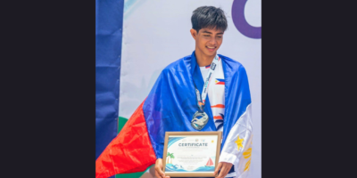Anton Paulo Dominick Della earned an age-group silver in the men's 10-kilometer race at the Southeast Asia Open Water Championships.