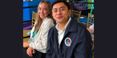 agaytay City Mayor Brent Tolentino (right) with Olympian Aleah Finnegan