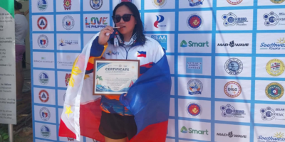 Jie Angela Mikaela Talosig won bronze in the women's 20-and-above division at the Southeast Asia Open Water Championships. [PAI/Pet Salvador photo]