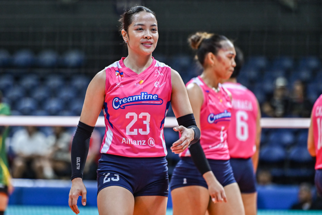 Jema Galanza delivered 12 points and 15 excellent digs to earn Player of the Game honors for Creamline. [PVL Images]