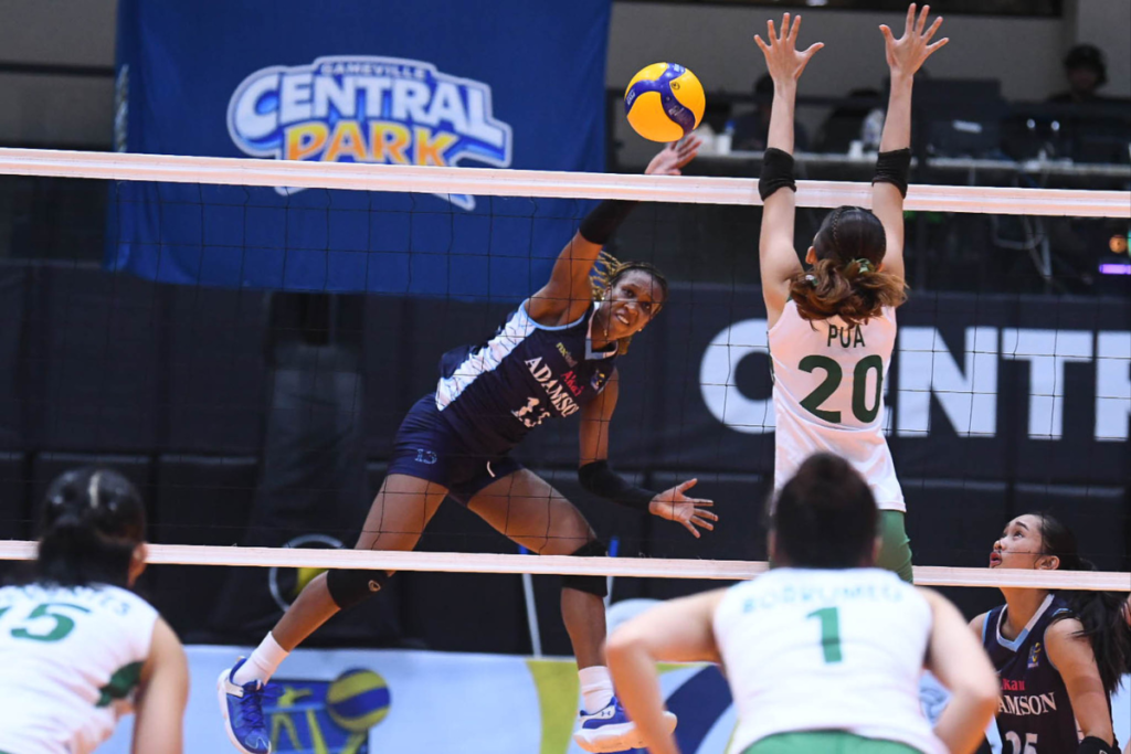 Frances Mordi leads Adamson's offense as the Lady Falcons continue their perfect run in the V-League Collegiate Challenge. [PVL Images]
