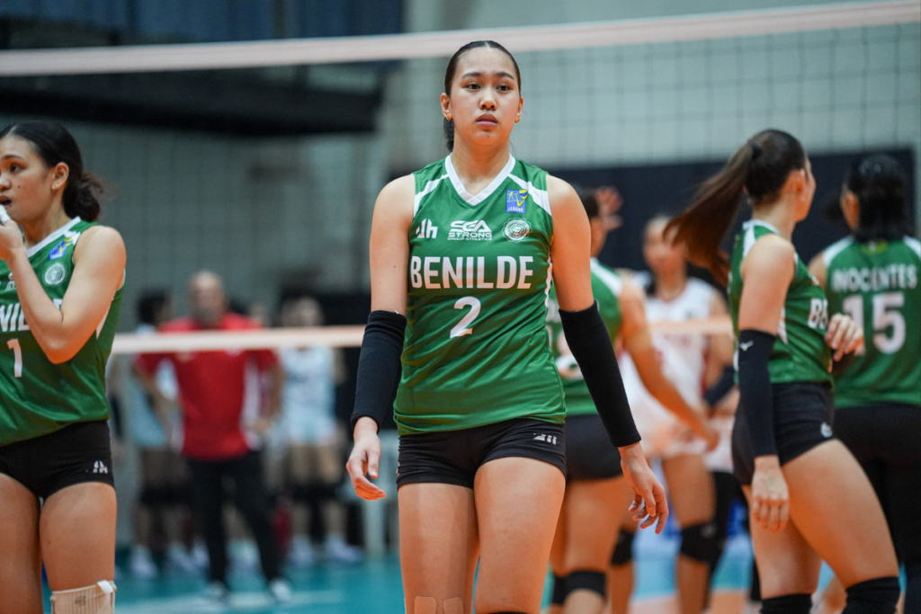 Cam Bartolome scored 23 points on 19 kills, three blocks and a service ace to lead College of Saint Benilde past San Beda University in four sets. [PVL photo]