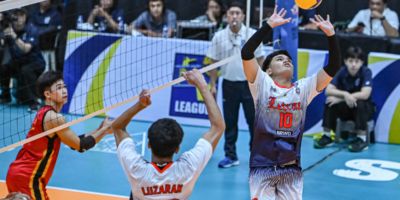 Wayne Araño delivered two clutch aces during his decisive 4-0 run to seal Letran's victory over Mapua. [PVL Images]