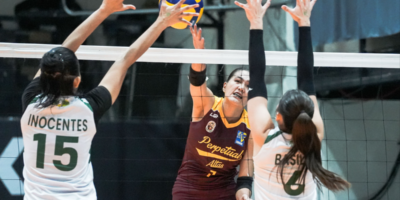 Cyrille Almeñiana contributed 14 points, 10 digs and nine excellent receptions for Perpetual Help. [PVL Images]