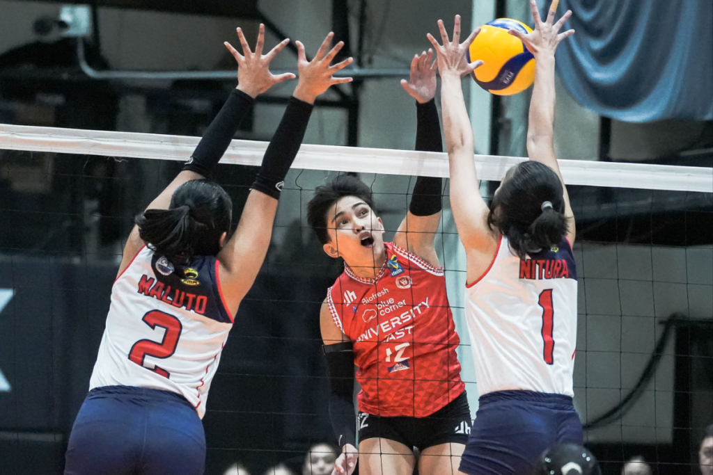 Van Bangayan led UE with 19 points in the Lady Red Warriors' sweep of Letran. [PVL Images]