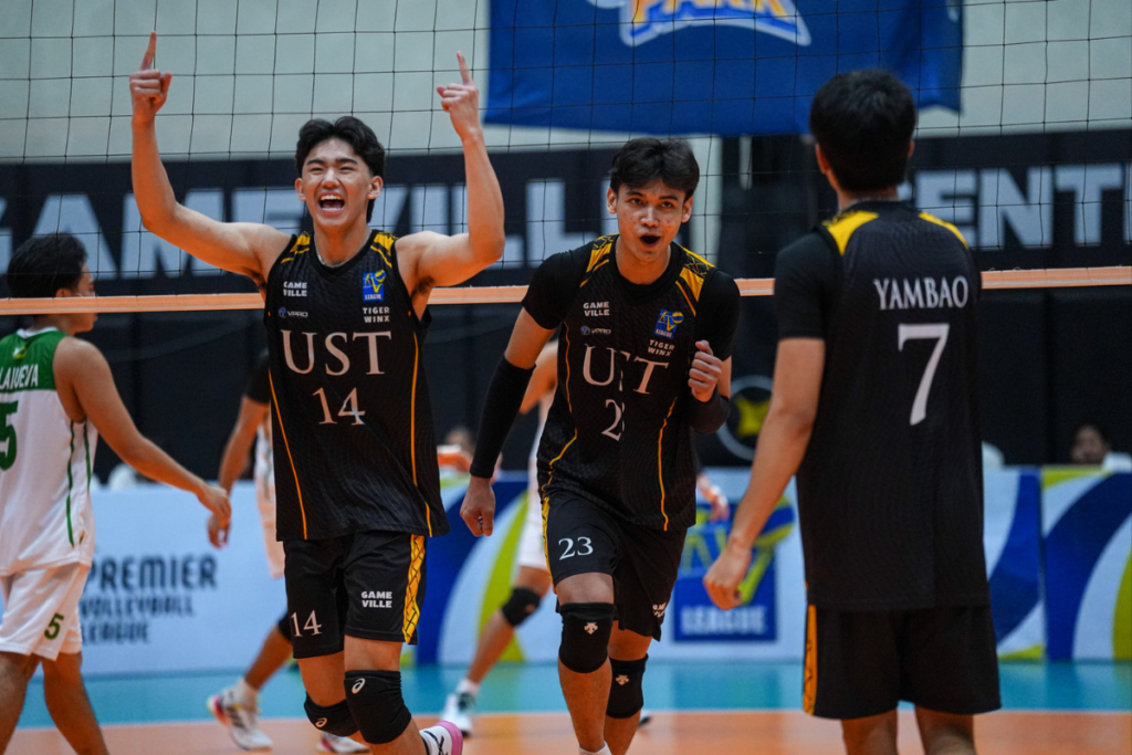 UST survived Benilde in five sets to strengthen its bid for the final semifinals berth in the V-League Collegiate Challenge. [PVL Images]