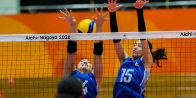 Amie Provido powered Alas Pilipinas with four aces and four blocks in the Filipinas' dominant win over Qatar. [POC Media pool]