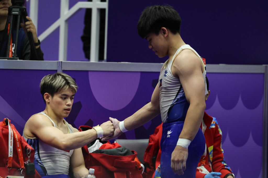 Carlos and Karl Eldrew Yulo competed together for the Philippines as they sought places in the Asian Games gymnastics finals. [POC Media pool]