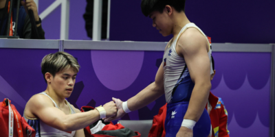 Carlos and Karl Eldrew Yulo competed together for the Philippines as they sought places in the Asian Games gymnastics finals. [POC Media pool]