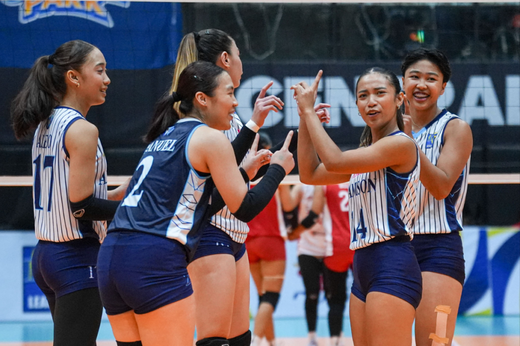 Adamson Lady Falcons secure the top seed in the 2026 V-League Collegiate Challenge after sweeping San Beda. [PVL Images]