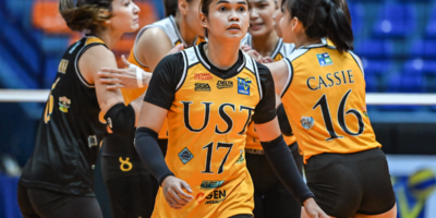 Angge Poyos led UST with 19 points as the Golden Tigresses swept Arellano in Game 1. [PVL Images]