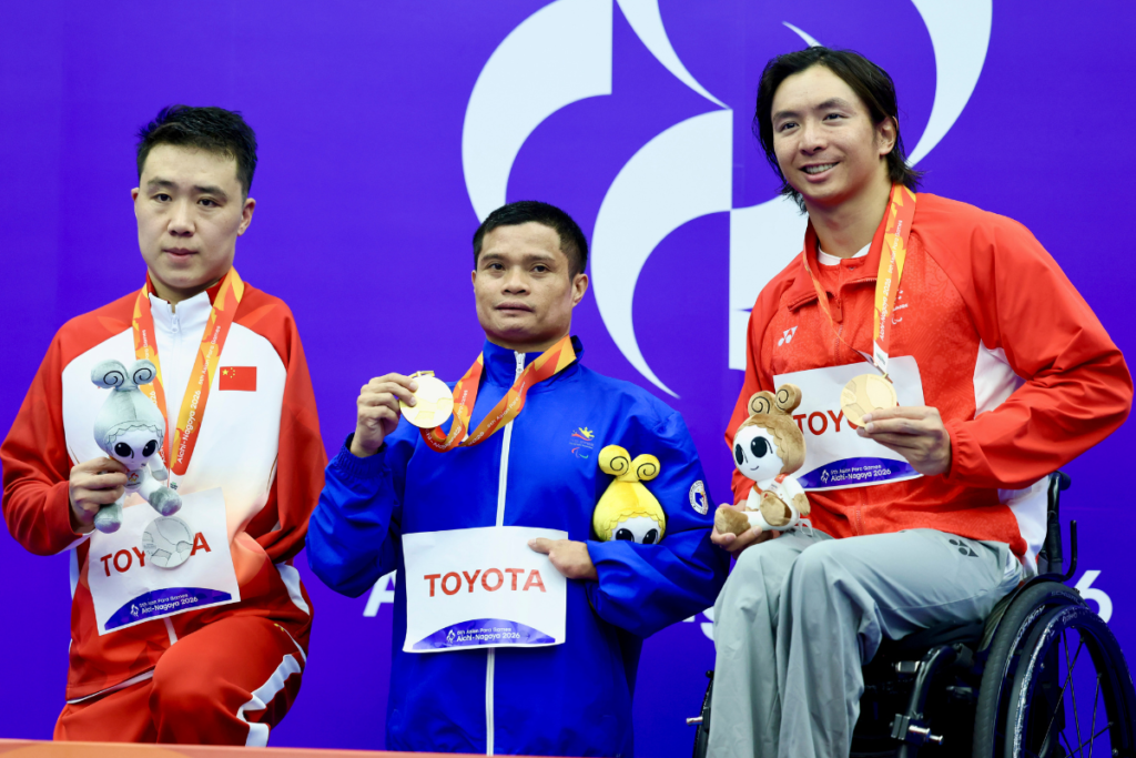 Ernie Gawilan won the Philippines' first gold medal at the 2026 Asian Para Games with victory in the men's 400-meter freestyle S7 in Nagoya, Japan. [PSC photo]
