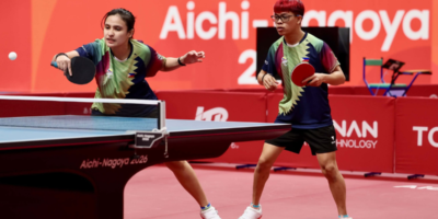 Lhey Manginsay and Wilfred Redulla won mixed doubles silver in table tennis at the Asian Para Games in Nagoya, Japan, giving the Philippines its first medal in the sport since 2018. [photo credit: PSC-PPC Media Pool]