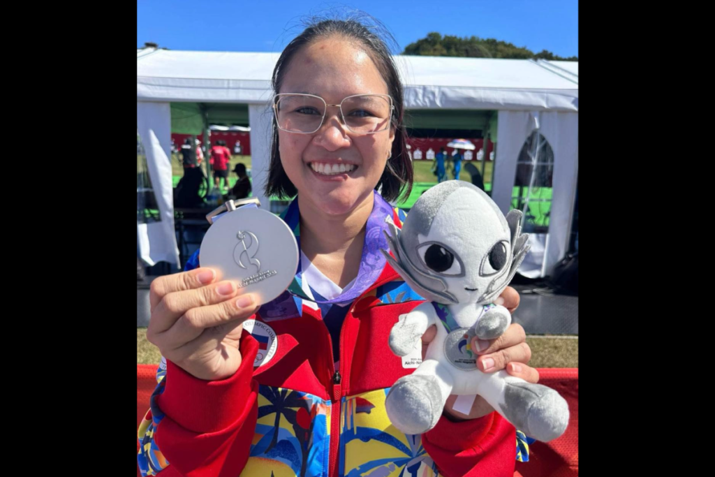 Amaya Cojuangco secured the best Asian Games compound archery result by a Filipino with her silver medal in Aichi-Nagoya. [POC Media pool]