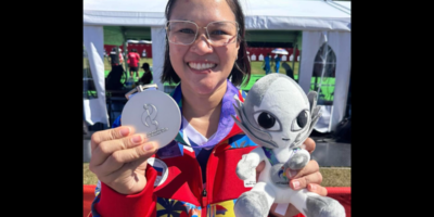Amaya Cojuangco secured the best Asian Games compound archery result by a Filipino with her silver medal in Aichi-Nagoya. [POC Media pool]
