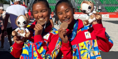 The historic bronze gave Philippine beach volleyball its first podium finish at the Asian Games in Aichi-Nagoya. [POC Media pool]