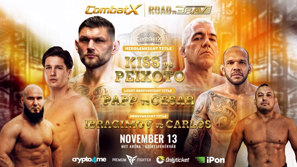 Road to BRAVE brings three inaugural CombatX championships to MET Aréna in Székesfehérvár, Hungary, on Nov. 13.